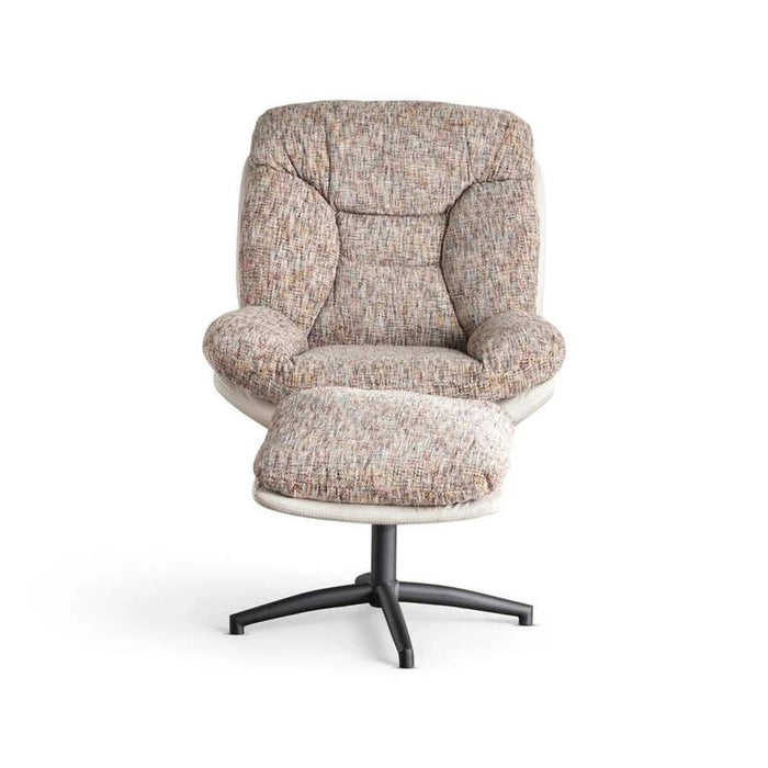Amore Accent Chair + Ottoman - Brown Pan Home