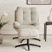 Amore Accent Chair With Ottoman - Beige Pan Home