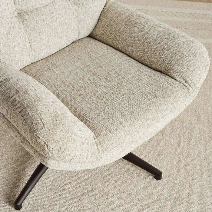 Amore Accent Chair With Ottoman - Beige Pan Home