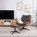 Amore Accent Chair With Ottoman - Dark Brown Pan Home