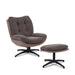 Amore Accent Chair With Ottoman - Dark Brown Pan Home