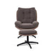 Amore Accent Chair With Ottoman - Dark Brown Pan Home