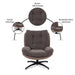 Amore Accent Chair With Ottoman - Dark Brown Pan Home