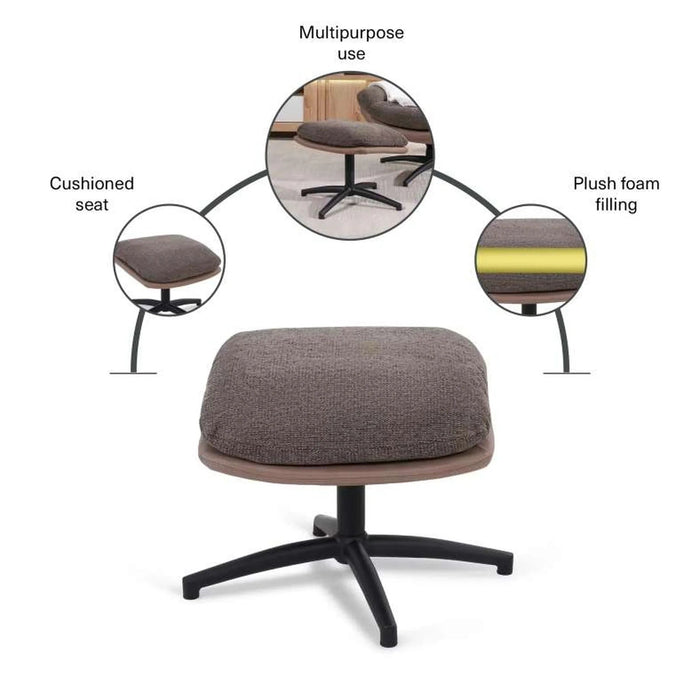 Amore Accent Chair With Ottoman - Dark Brown Pan Home