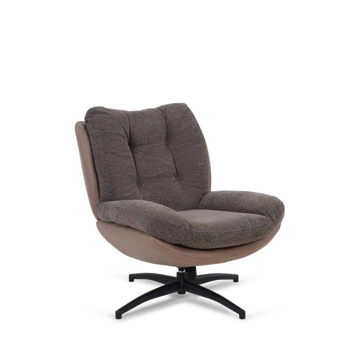 Amore Accent Chair With Ottoman - Dark Brown Pan Home