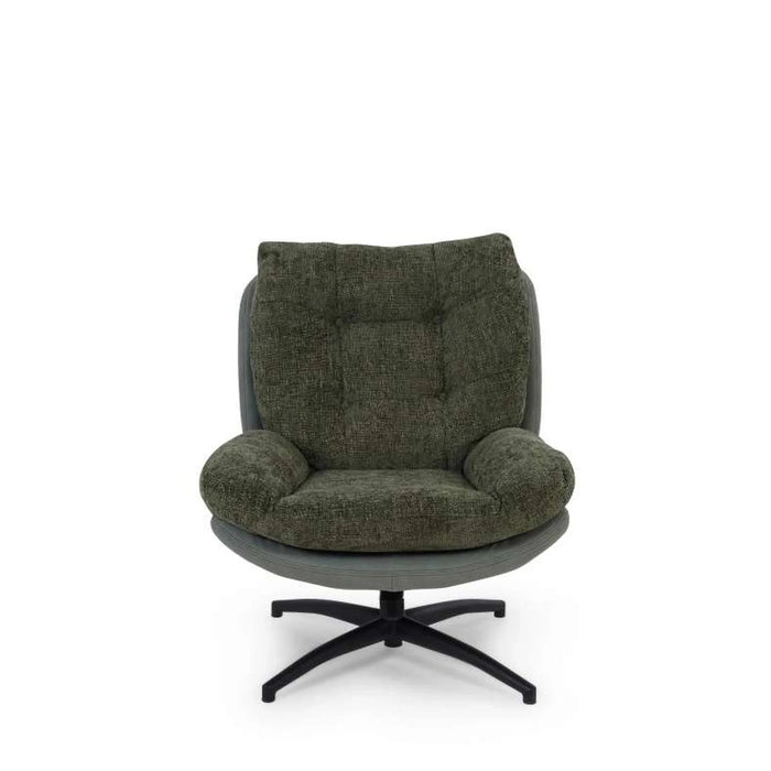 Amore Accent Chair With Ottoman - Green Pan Home