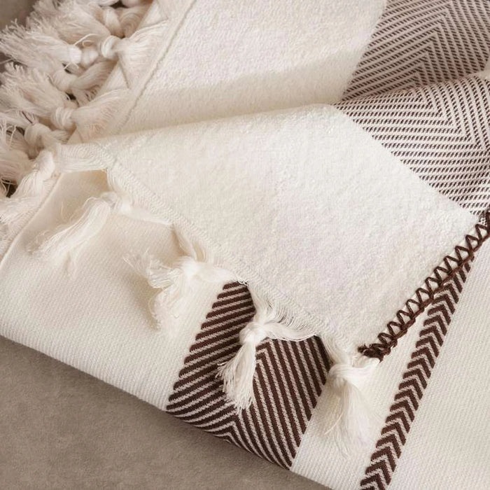 Anatolian Hammam Stripe Border Towel- 90X180- Anthracite