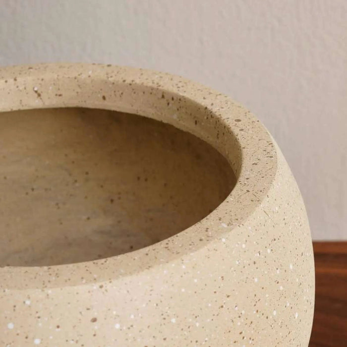 Andro Polyresin Planter Dia27X20Cm - Cream Pan Home