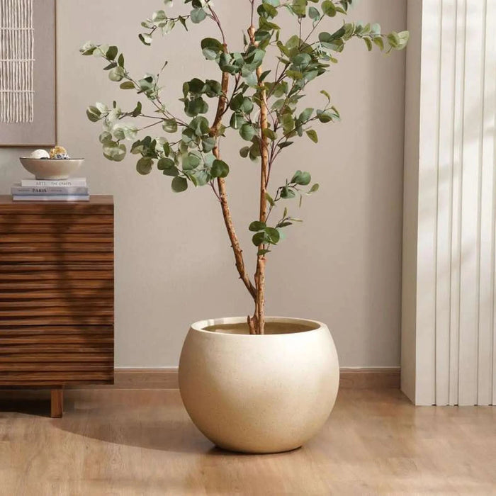 Andro Polyresin Planter Dia55X39Cm - Cream Pan Home