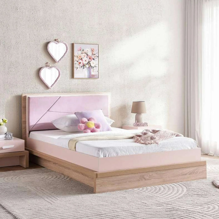 Angel Kids Single Bed 120X200 - Pink And Oak