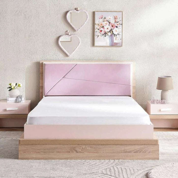 Angel Kids Single Bed 120X200 - Pink And Oak