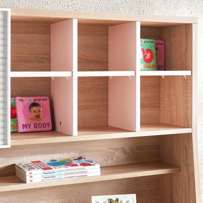 Angel Kids Study Desk And Desk Unit - Pink And Oak