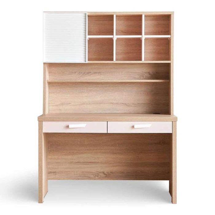 Angel Kids Study Desk And Desk Unit - Pink And Oak