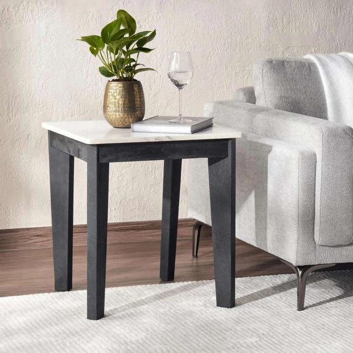 Ankara End Table Marble - White & Black