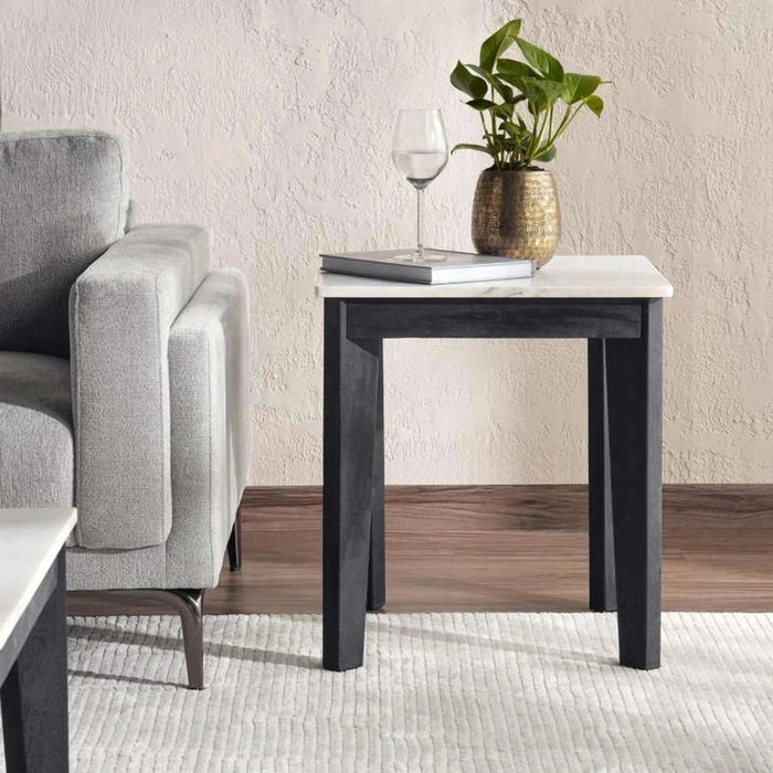 Ankara End Table Marble - White & Black
