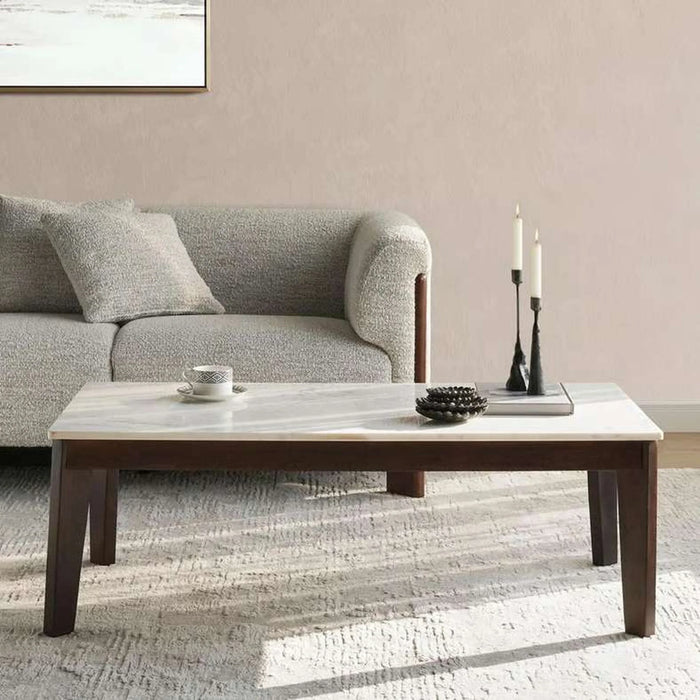 Ankara V1 Coffee Table Marble - White & Brown
