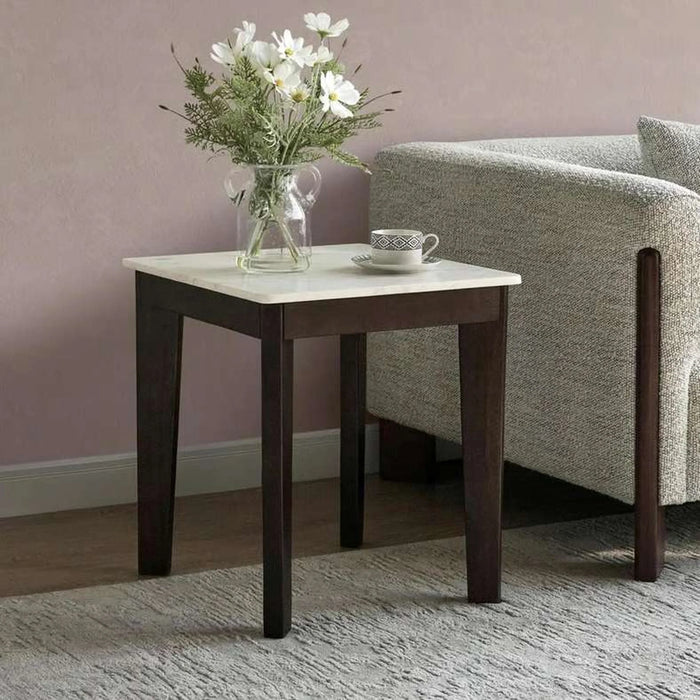 Ankara V1 End Table Marble - White & Brown