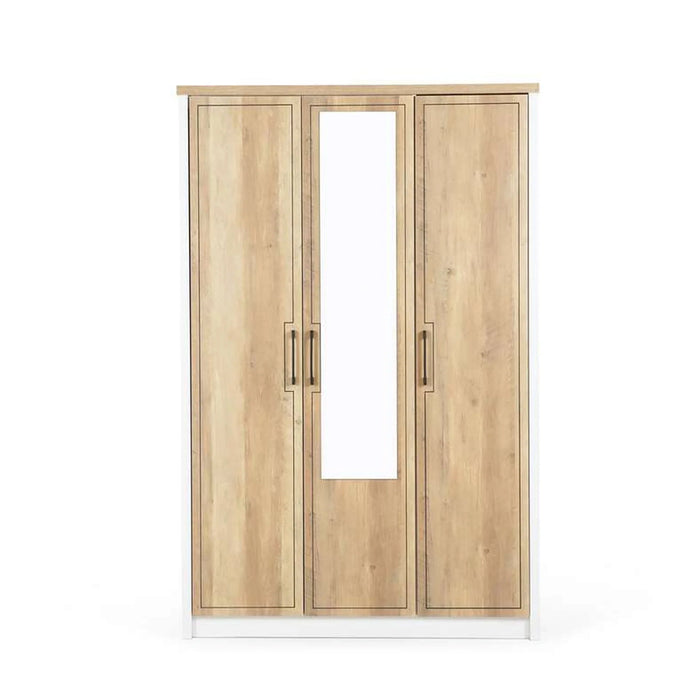 Annas Kids 3 Door Wardrobe With Mirror  - White
