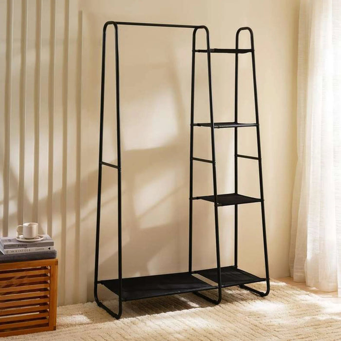 Anni Cloth Rack With 4-Shelves 100X43X168Cm - Black Pan Home