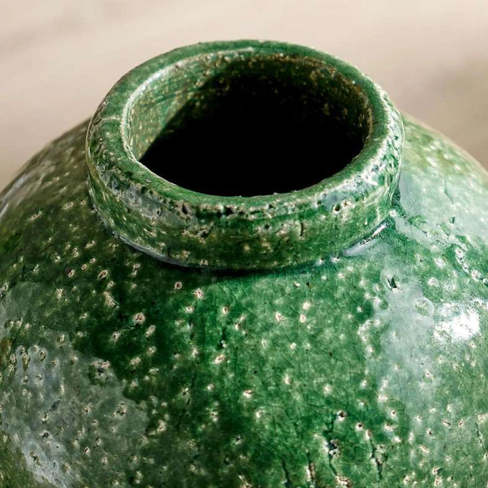 Anthizo Stoneware Vase 28X28X43Cm - Green