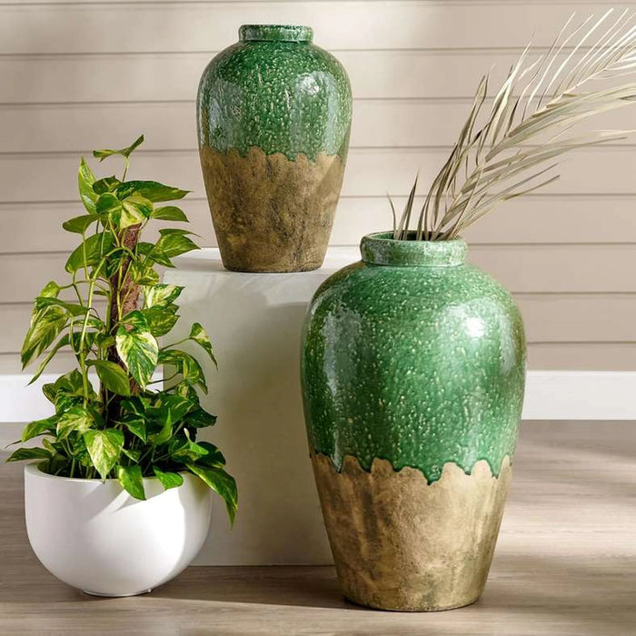 Anthizo Stoneware Vase 28X28X43Cm - Green