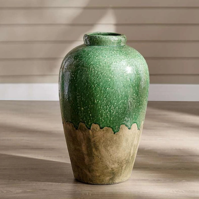 Anthizo Stoneware Vase 28X28X43Cm - Green