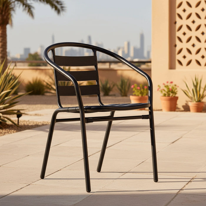 Anush Outdoor Aluminium-Steel Chair - Black