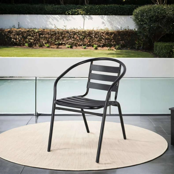 Anush Outdoor Aluminium-Steel Chair - Black