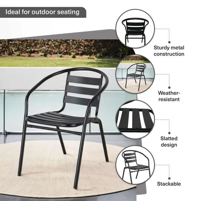 Anush Outdoor Aluminium-Steel Chair - Black