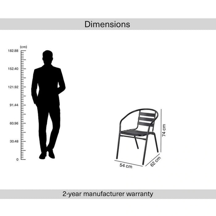 Anush Outdoor Aluminium-Steel Chair - Black