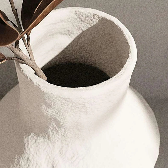 Anwen Paper Mache Hand Painted Decor Vase 32X32X40Cm - Off White