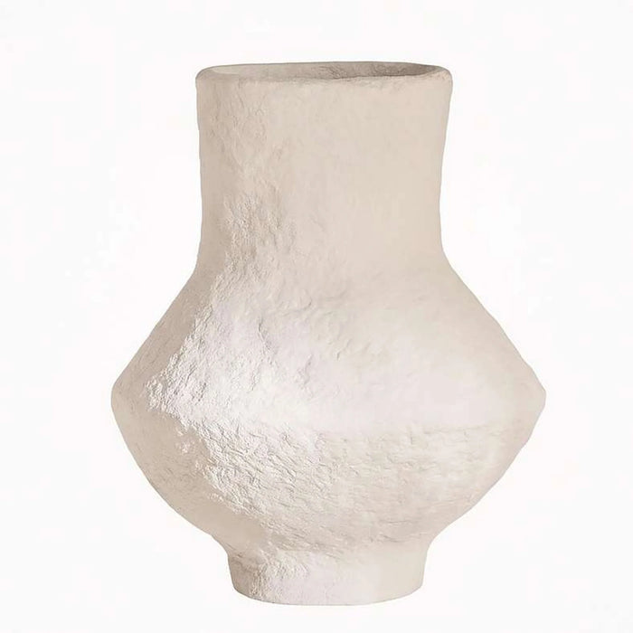 Anwen Paper Mache Hand Painted Decor Vase 32X32X40Cm - Off White