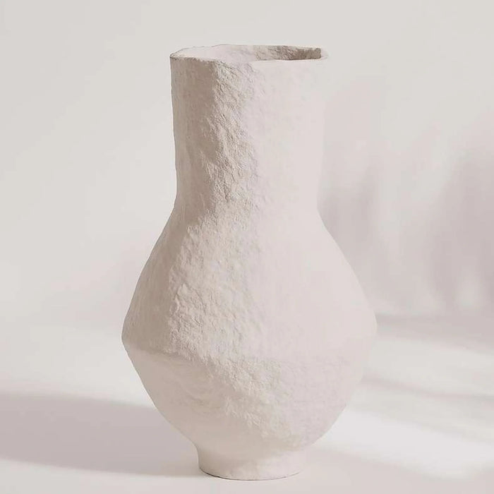 Anwen Paper Mache Hand Painted Decor Vase 42X42X60Cm - Off White