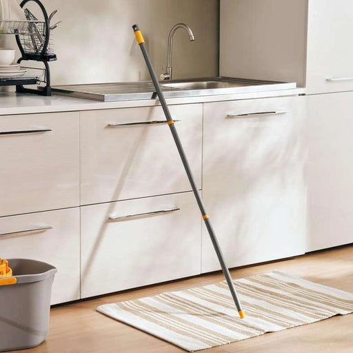 Apex 3-Piece Steel Broom And Mop Handle -124X2X2 Cm- Grey Pan Home