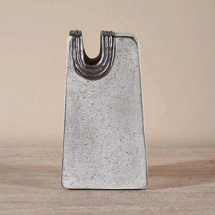 Aral Handpainted Paper Mache Vase 17X8X30Cm - White