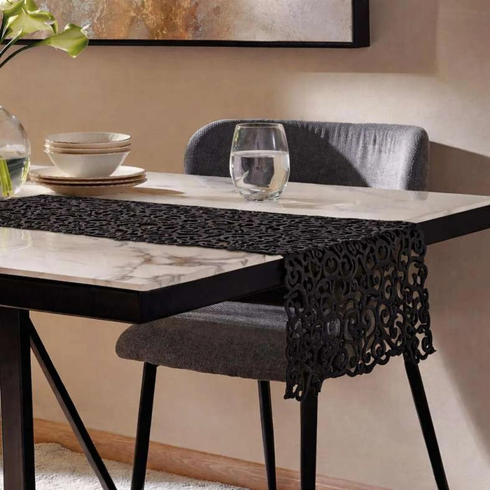 Arbena Lasercut Table Runner 30X120Cm-Black