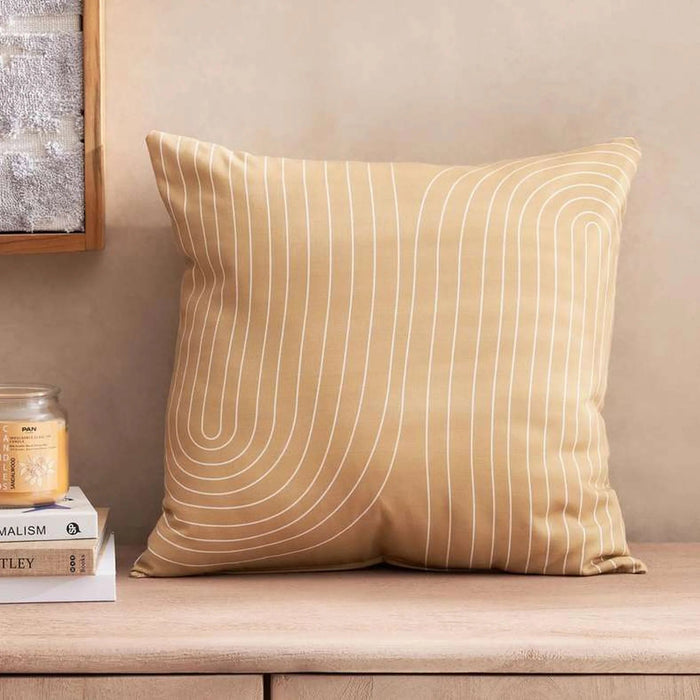 Arc Printed Filled Cushion 45X45 Cm-Mustard Pan Home
