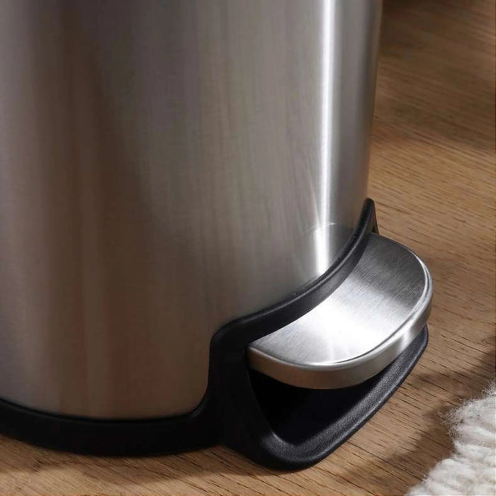Arch Fingerprint Resistant Metal Pedal Bin 31.5X18.5X39Cm 10L - Chrome Pan Home