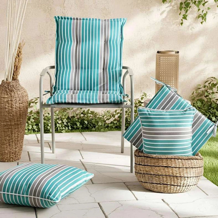 Arden Stripe Outdoor Filled Cushion 50X50Cm - Grey Pan Home