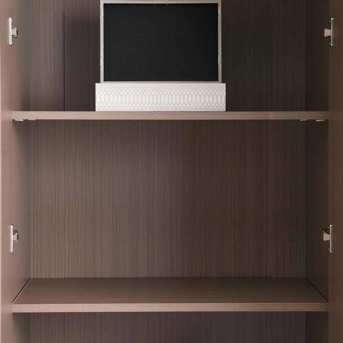 Arelis 6 Door Wardrobe With Mirror - Light Brown