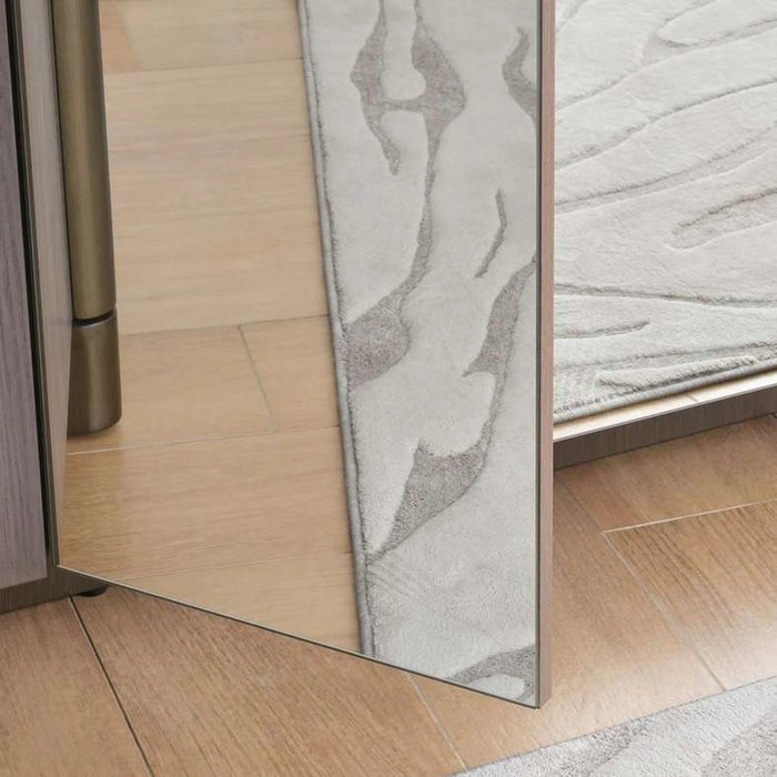 Arelis 6 Door Wardrobe With Mirror - Light Brown
