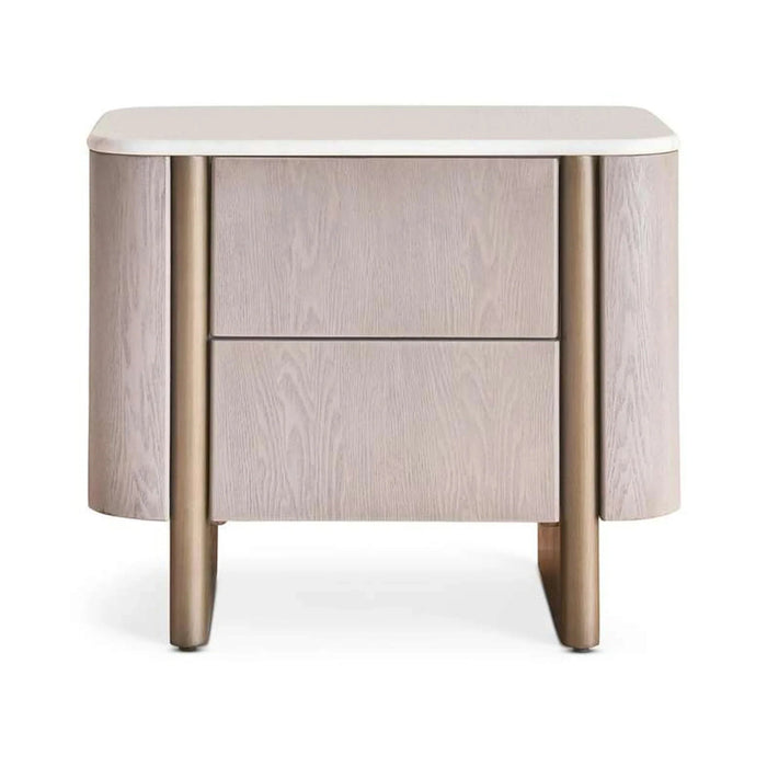 Arelis Nightstand With 2 Drawer - Light Brown Pan Home