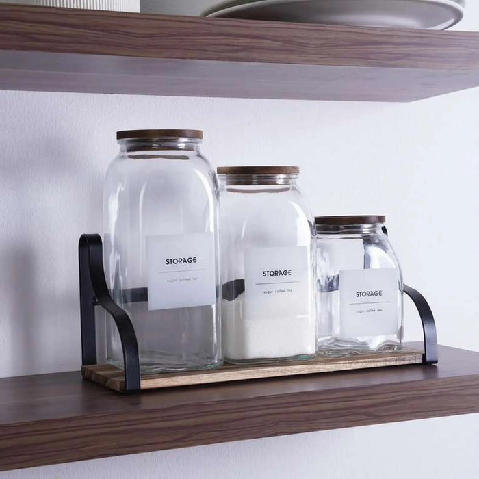Arelle 3-Piece Glass Canister With Stand - Clear