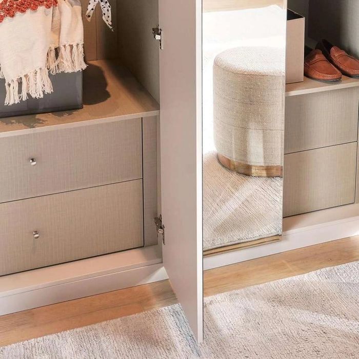 Aria 6 Door Wardrobe With Mirror - Grey