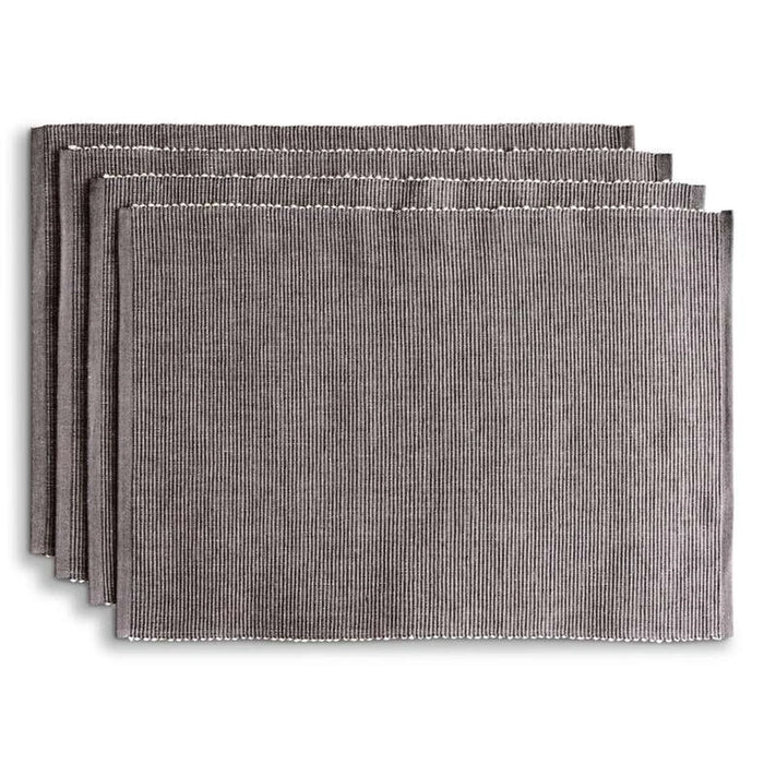 Aria Chambray 4 Piece Placemat Set 33X48Cm-Grey