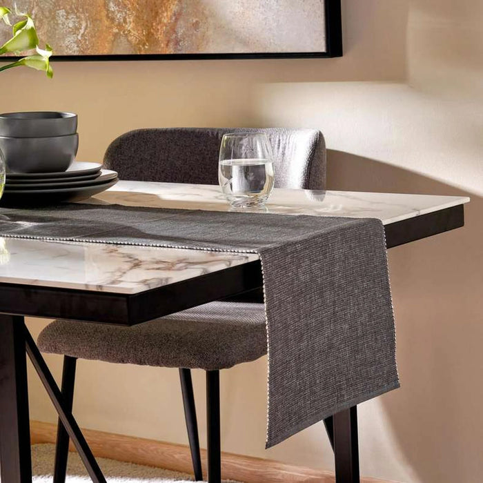 Aria Chambray Table Runner 33X120Cm-Grey