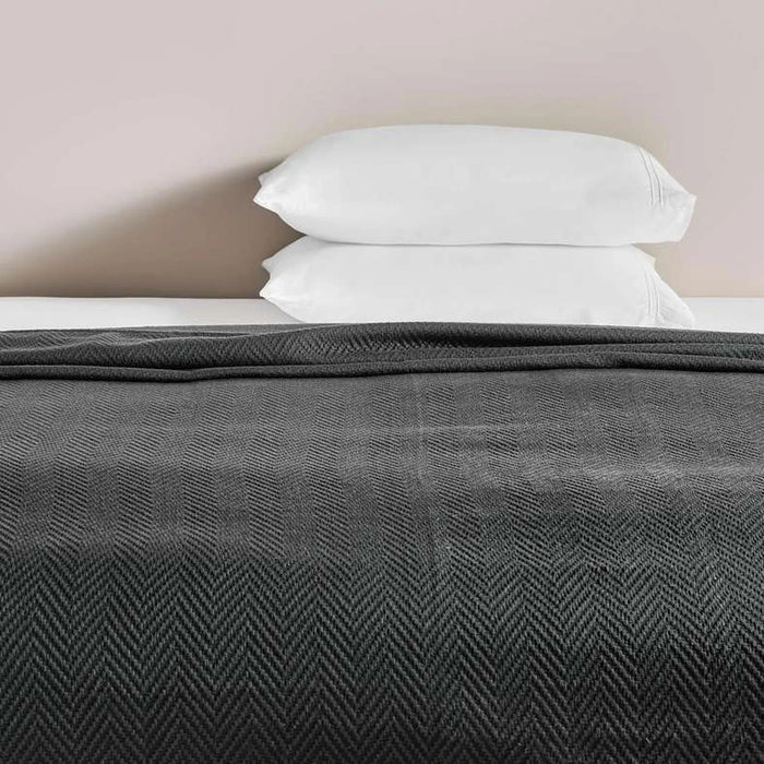Aria Herringbone Bedspread 220X240Cm-Grey Pan Home