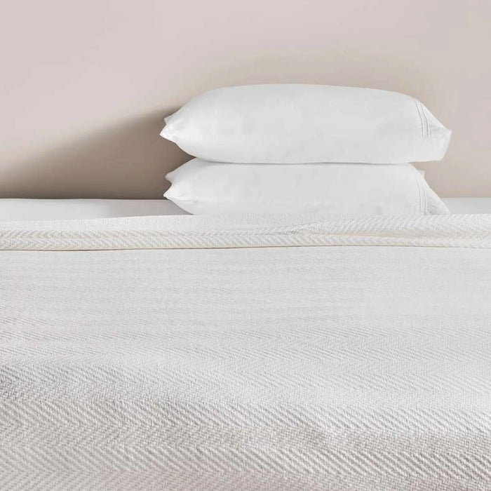 Aria Herringbone Bedspread 220X240Cm- Ivory Pan Home