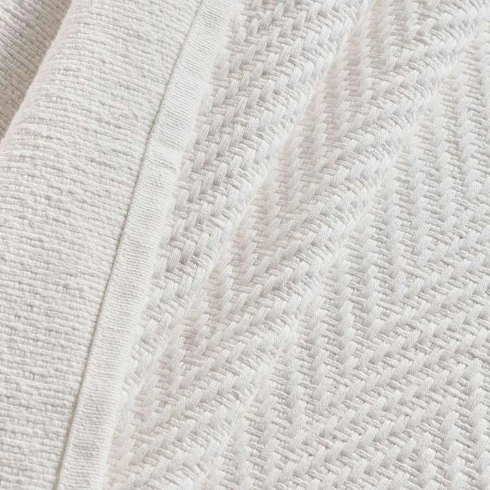 Aria Herringbone Bedspread 220X240Cm- Ivory Pan Home