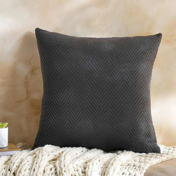 Aria Herringbone Cushion Cover 50X50Cm- Grey Pan Home